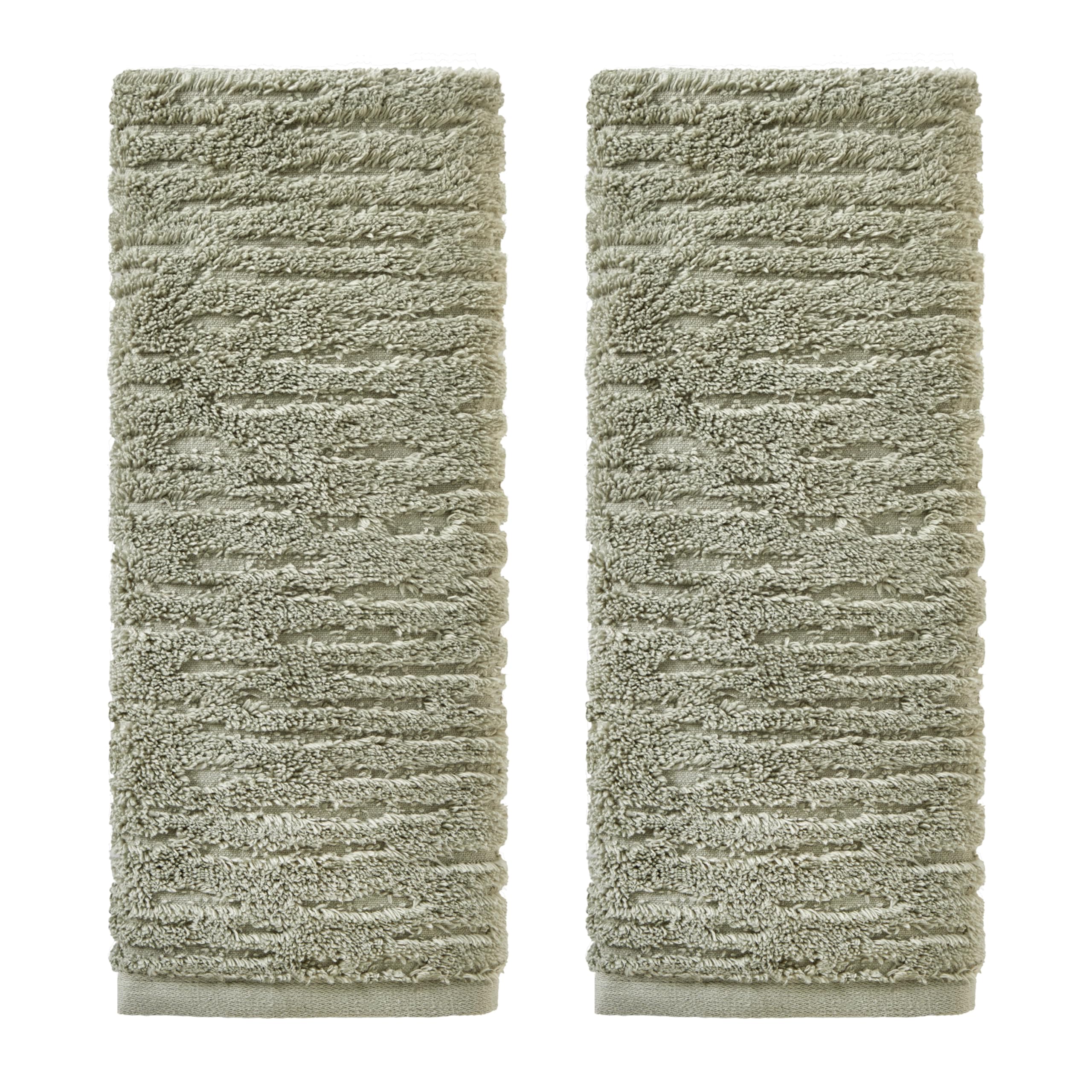 SKL Home CloudSoft hand towel sage texture close-up highlights premium loft