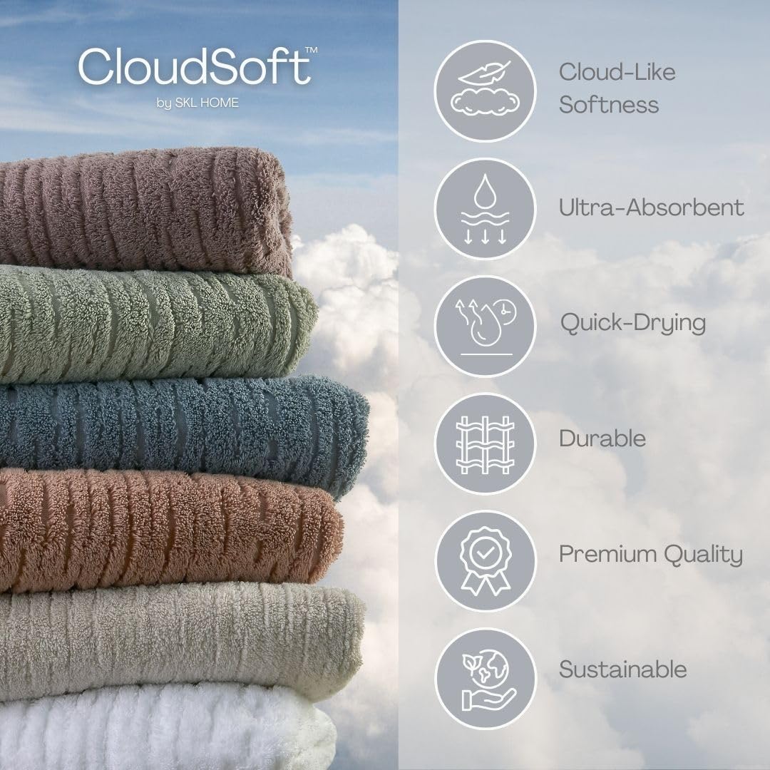 CloudSoft hand towels in mink brown ideal for bath, kitchen, or bar