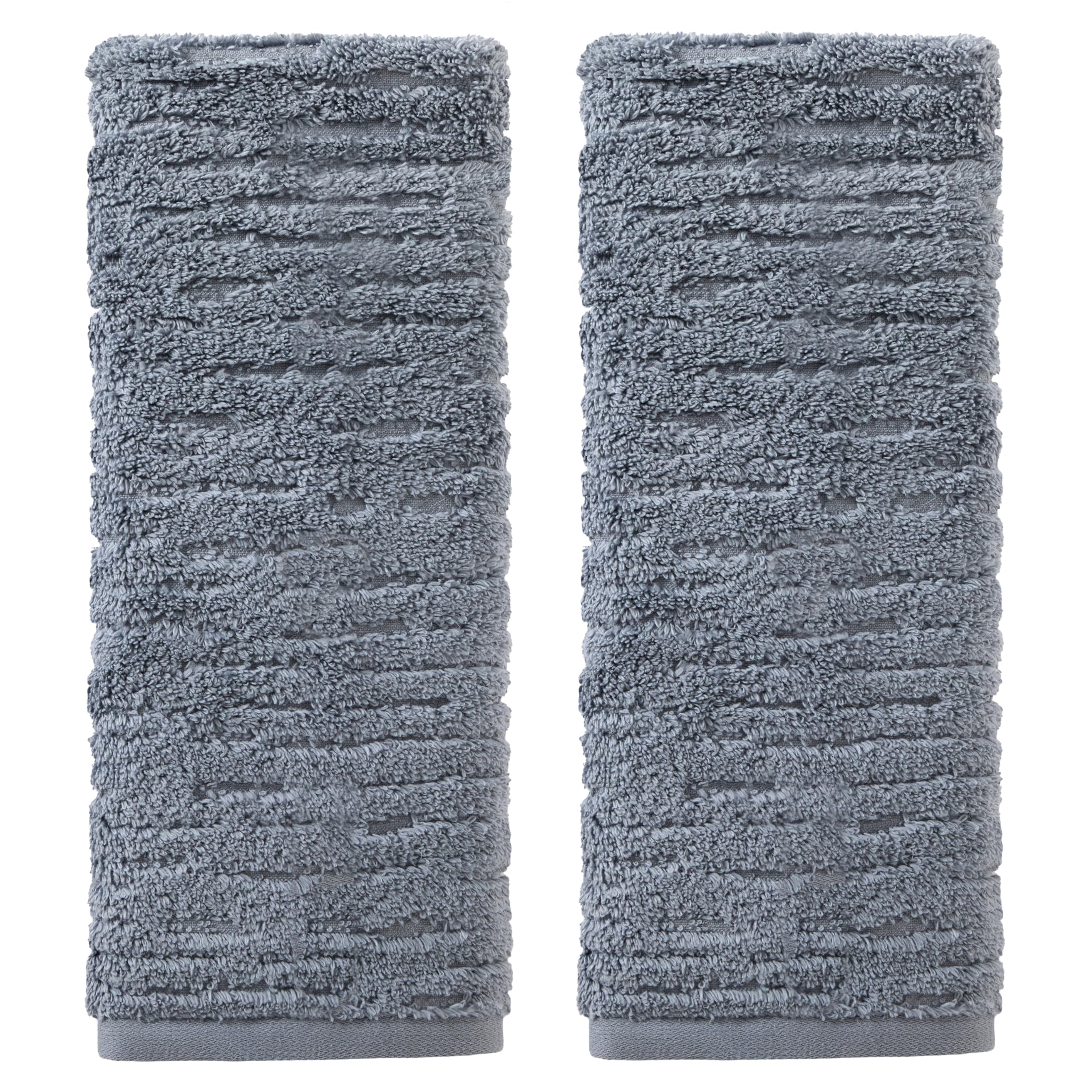 SKL Home CloudSoft hand towel in smoke blue close-up showing plush luxury for daily use