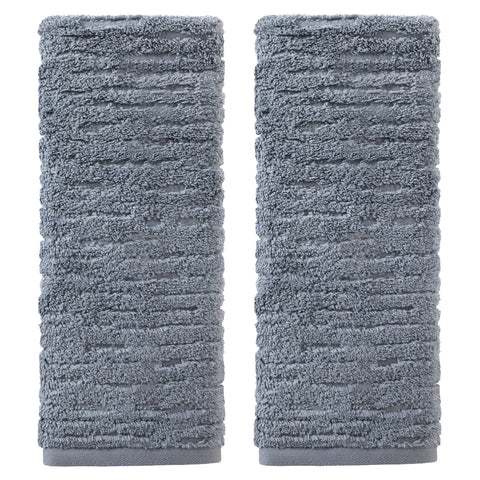 SKL Home CloudSoft hand towel in smoke blue close-up showing plush luxury for daily use