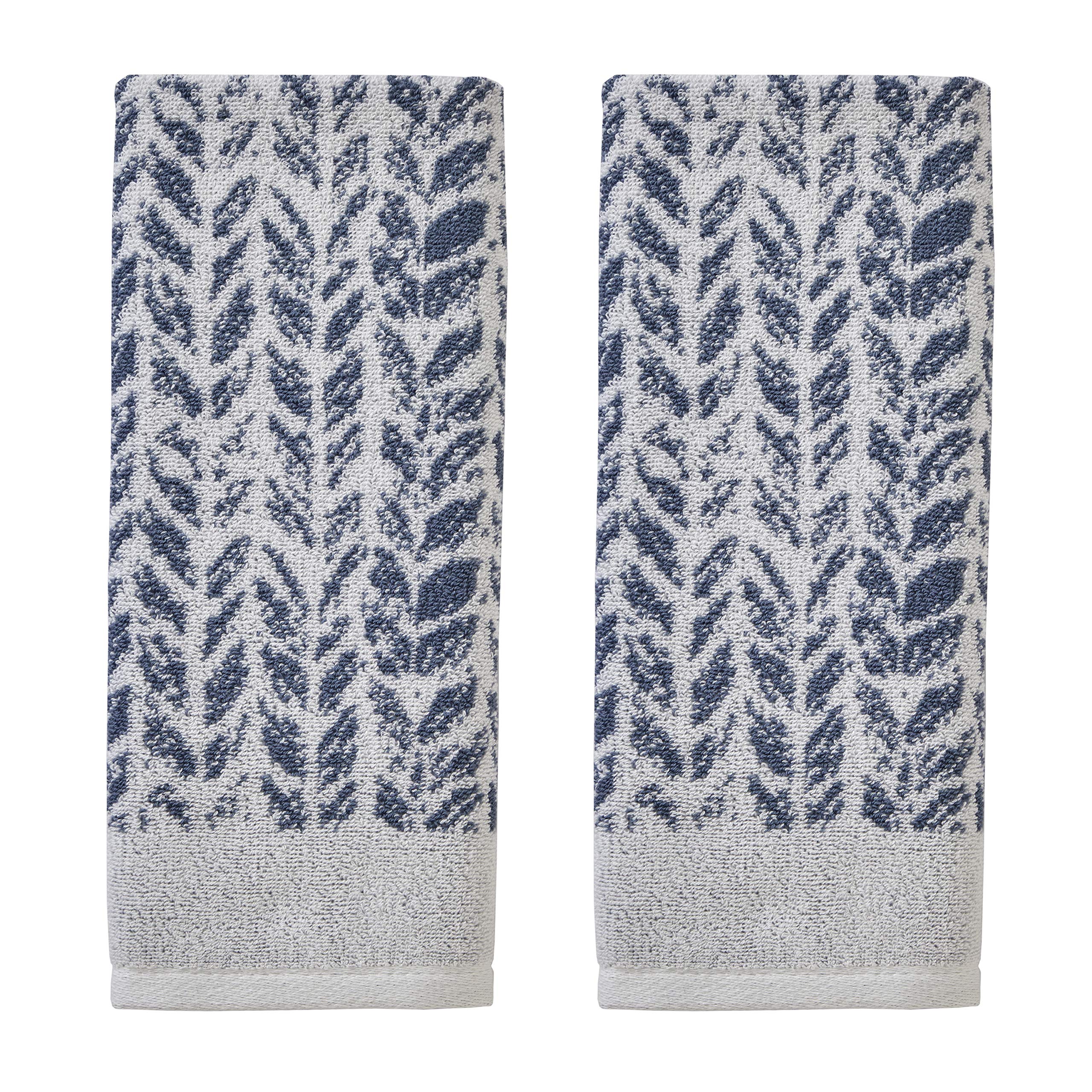 SKL Home Distressed Leaves hand towel close-up shows soft, absorbent Turkish cotton
