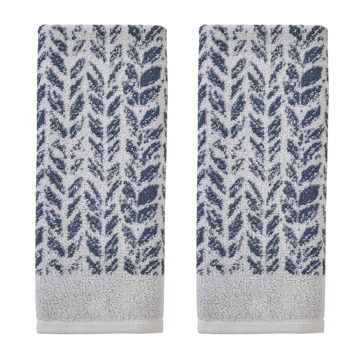 SKL Home Distressed Leaves hand towel close-up shows soft, absorbent Turkish cotton