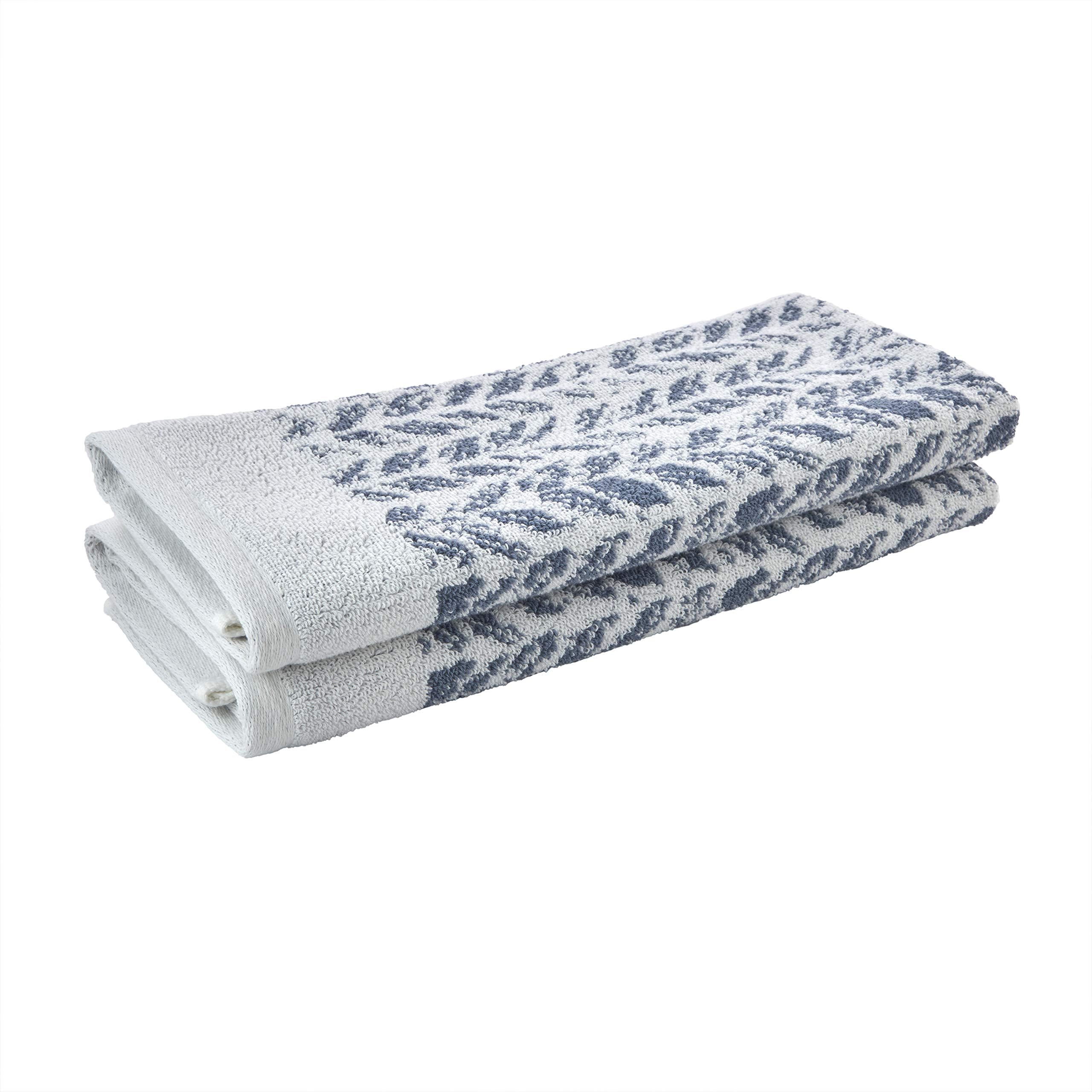 SKL Home Distressed Leaves hand towel close-up accentuates soft terry texture and edges