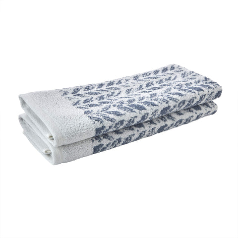 SKL Home Distressed Leaves hand towel close-up accentuates soft terry texture and edges