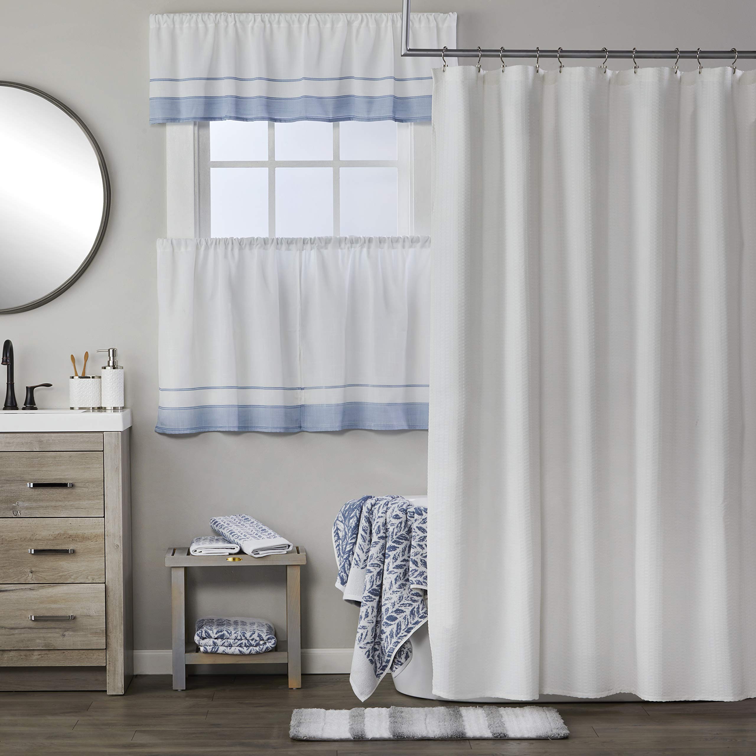 SKL Home Distressed Leaves hand towel in a guest bathroom scene highlights elegant, durable design