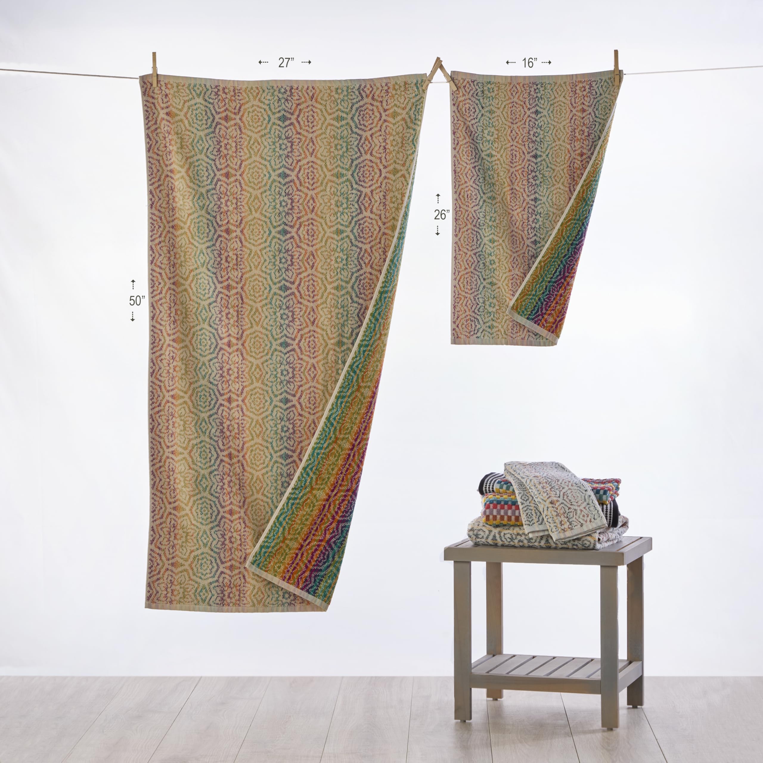 SKL Home Rhapsody coordinates with the matching bath towel for a cohesive look.