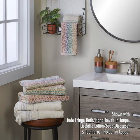 SKL Home Rhapsody towels measure 16x26 inches for standard hand-drying.
