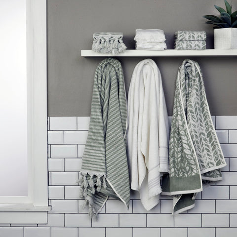 SKL Home Sage color towel in a bathroom scene adds subtle decor