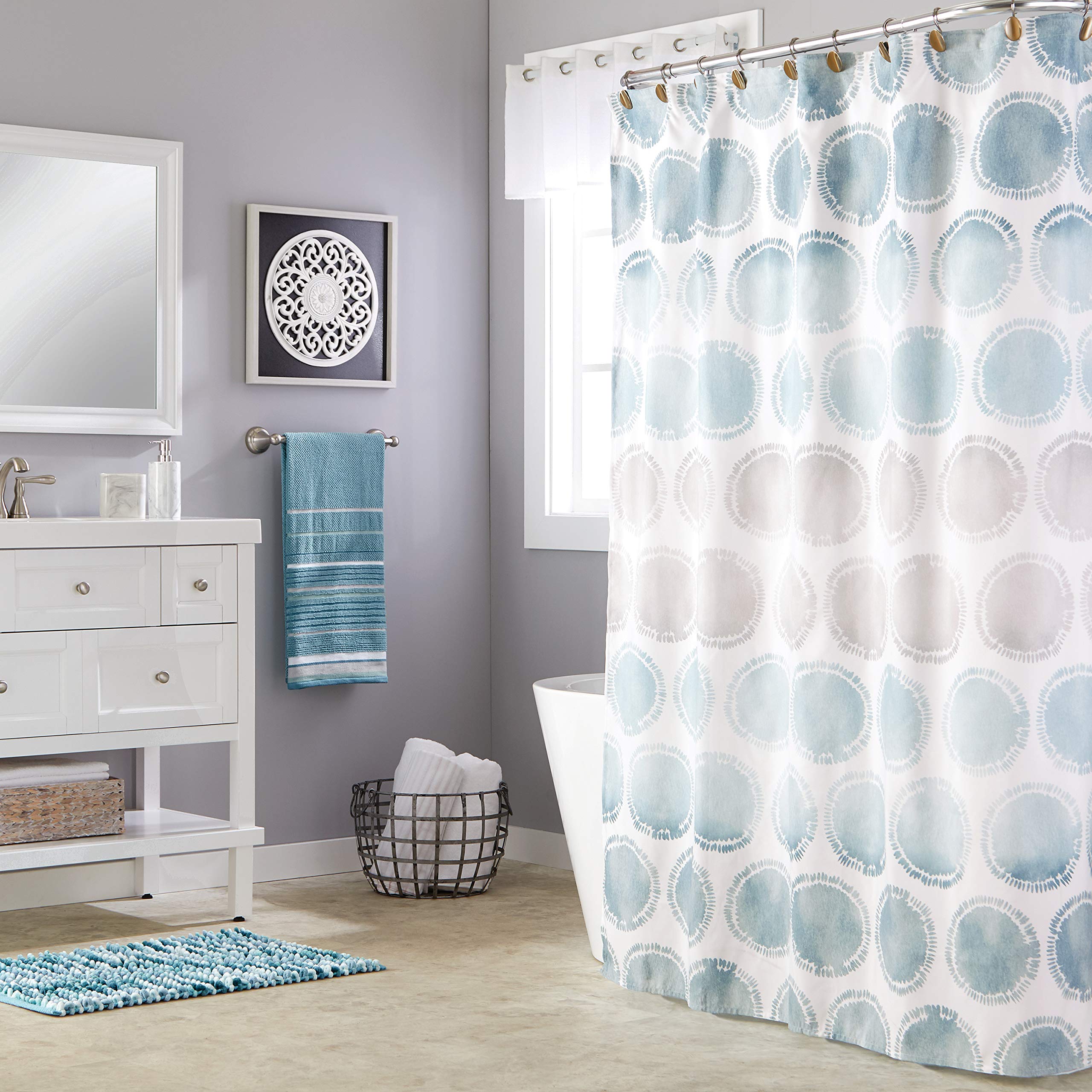 Sculpted finish shown on the teal SKL Home Seabrook Stripe towel.