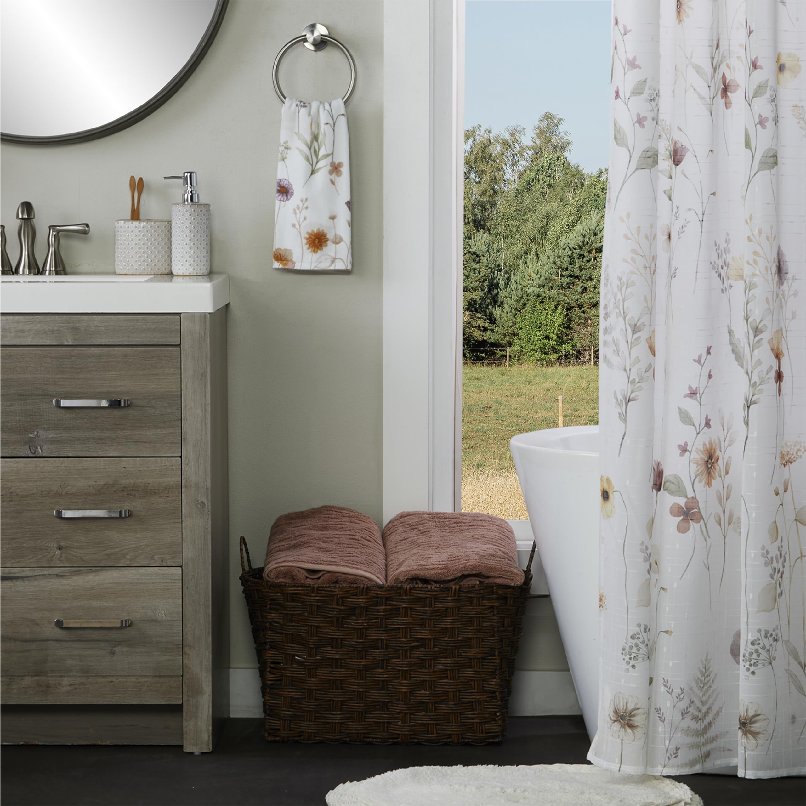 SKL Home Somerset towels feature cotton velour texture for cozy hands and quick drying.