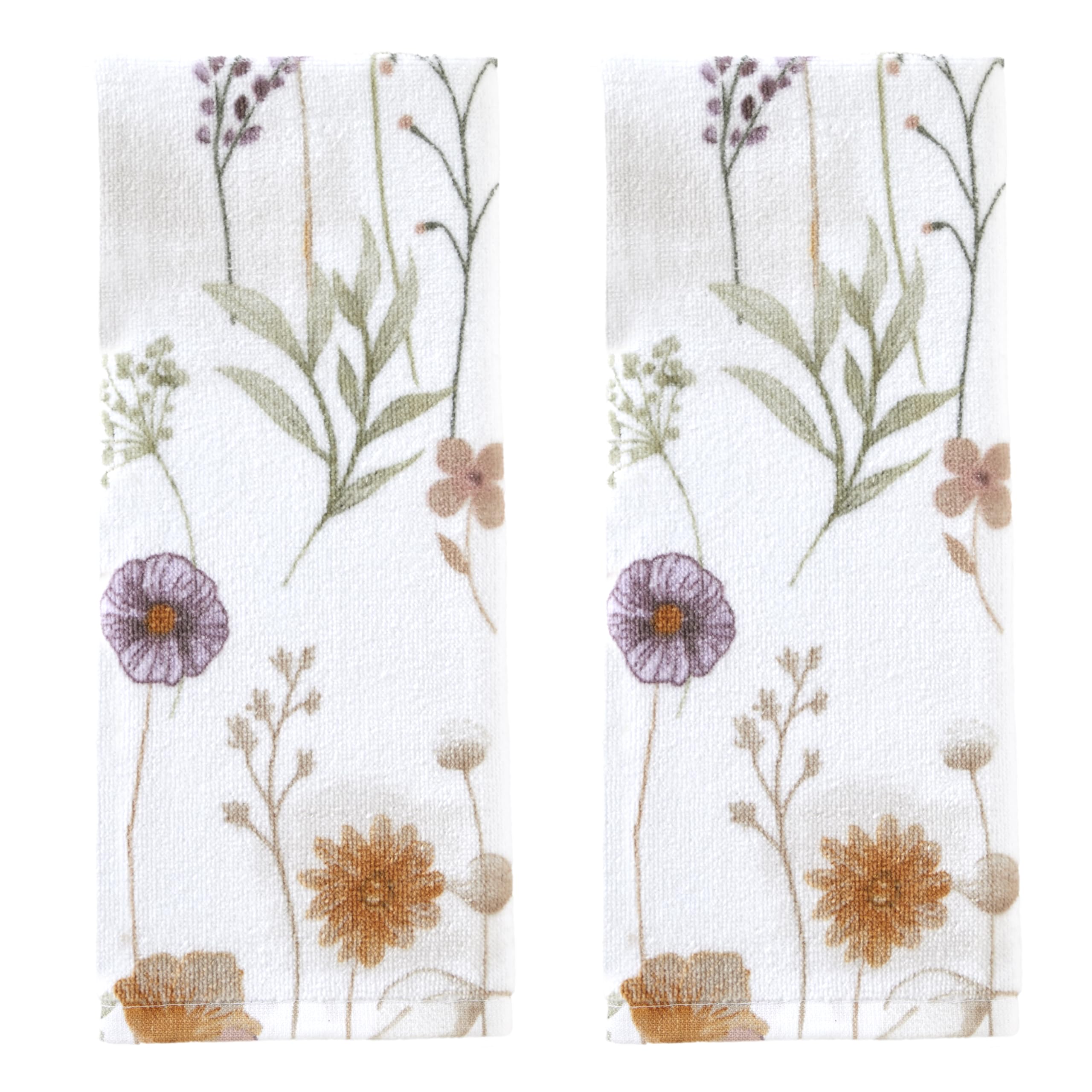 SKL Home Somerset hand towels with wildflower print for versatile bath or kitchen use.