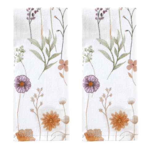 SKL Home Somerset hand towels with wildflower print for versatile bath or kitchen use.