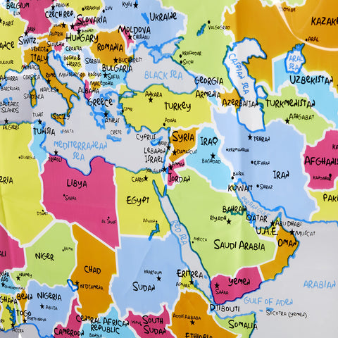 SKL Home World Map curtain educational tool for curious children
