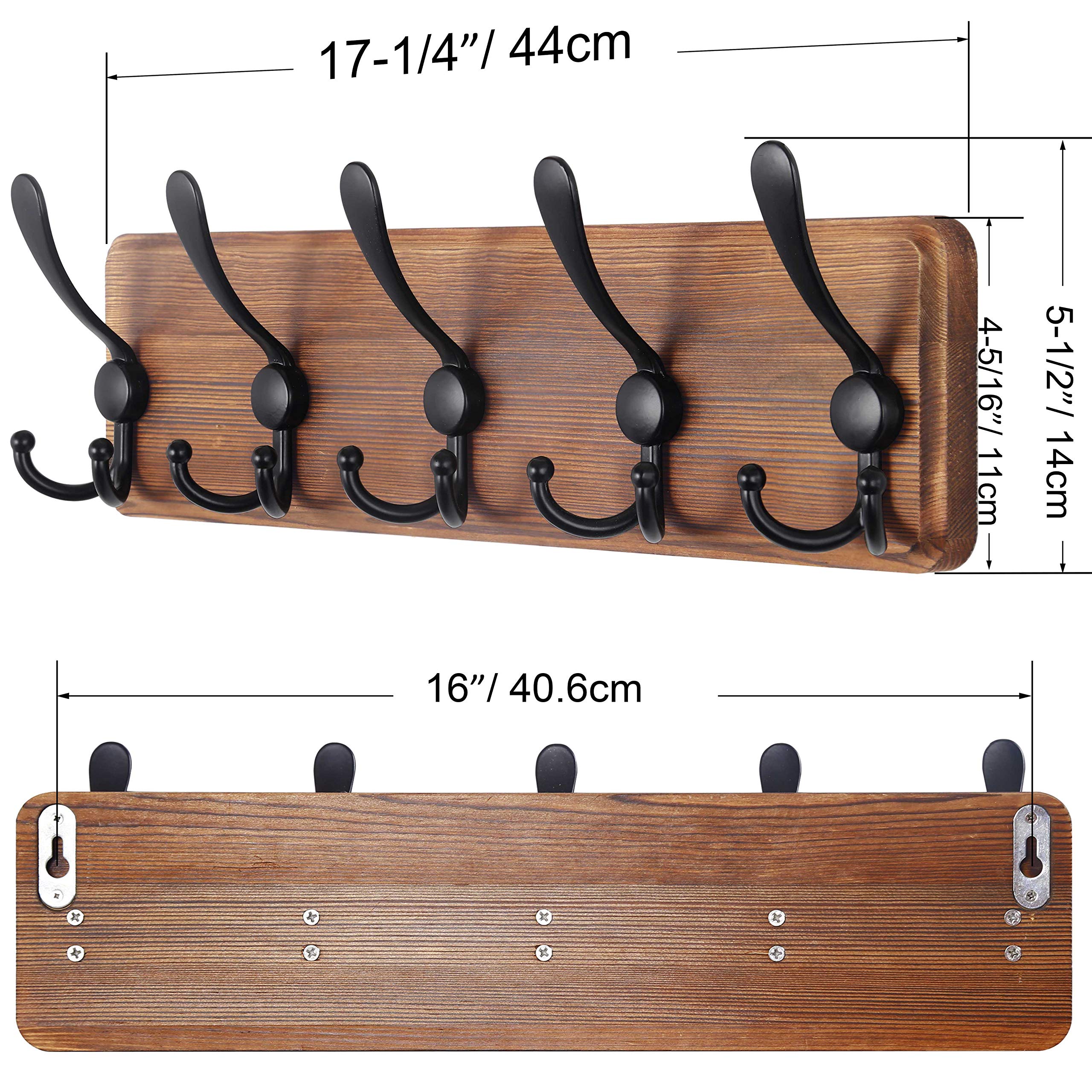 SKOLOO 5-triple-hooks coat rack emphasizing versatile hanging space and farmhouse style.
