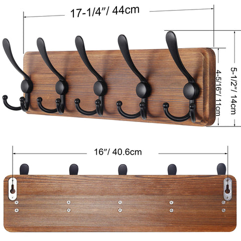 SKOLOO 5-triple-hooks coat rack emphasizing versatile hanging space and farmhouse style.
