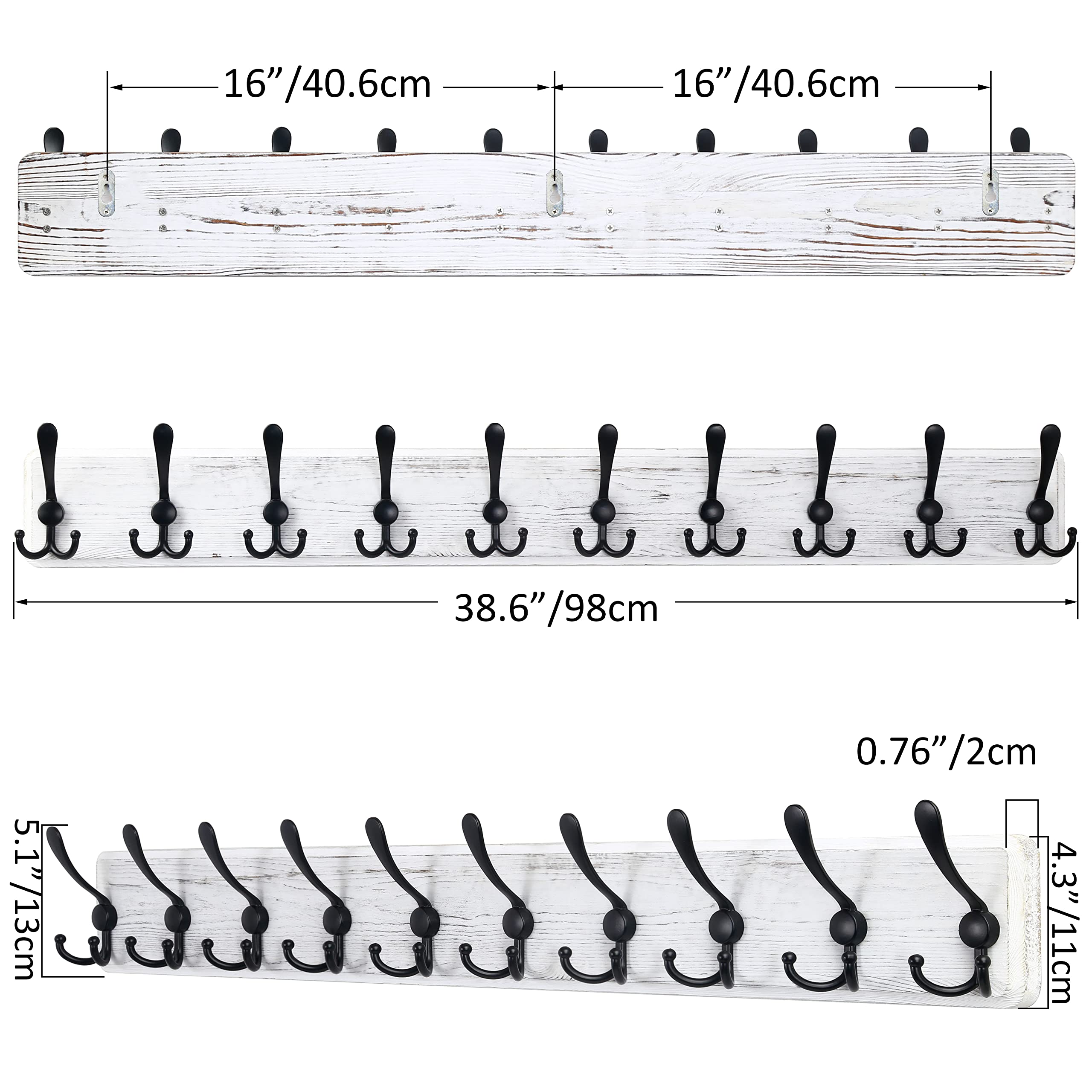 SKOLOO coat rack 38.6 inch length offering generous hanging space