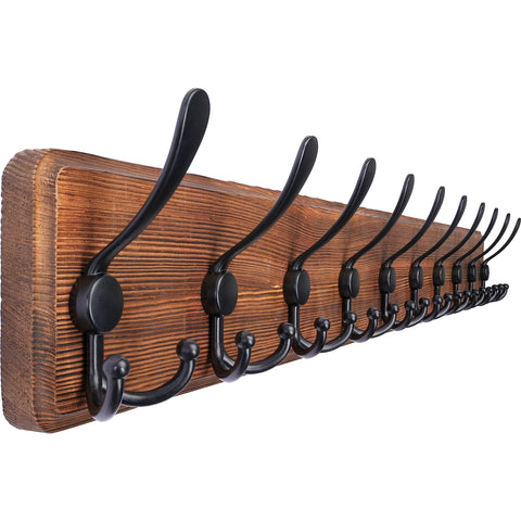 SKOLOO rustic coat rack wall mount with a 38.6-inch plank for organized outerwear.