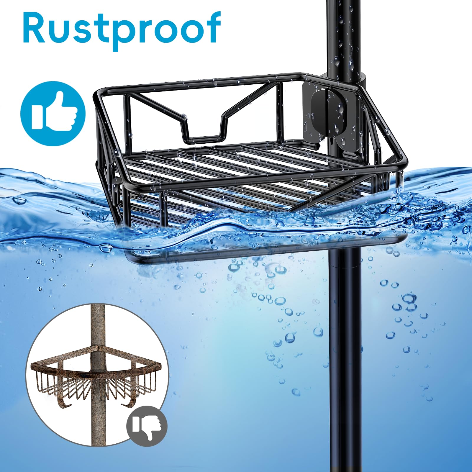 Skycarper dual hooks hold towels, razors, and accessories within easy reach.