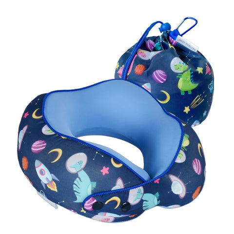 Skytrax Comf dinosaur neck pillow front view for kid-friendly support.