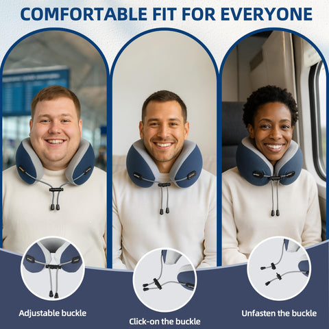 SKYTRAX COMF ergonomic side-sleeper design cradles the head for steady rest