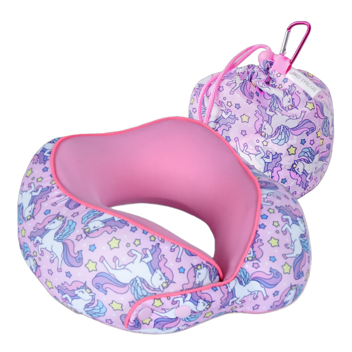 Skytrax Comf unicorn neck pillow front view offering cozy travel support.