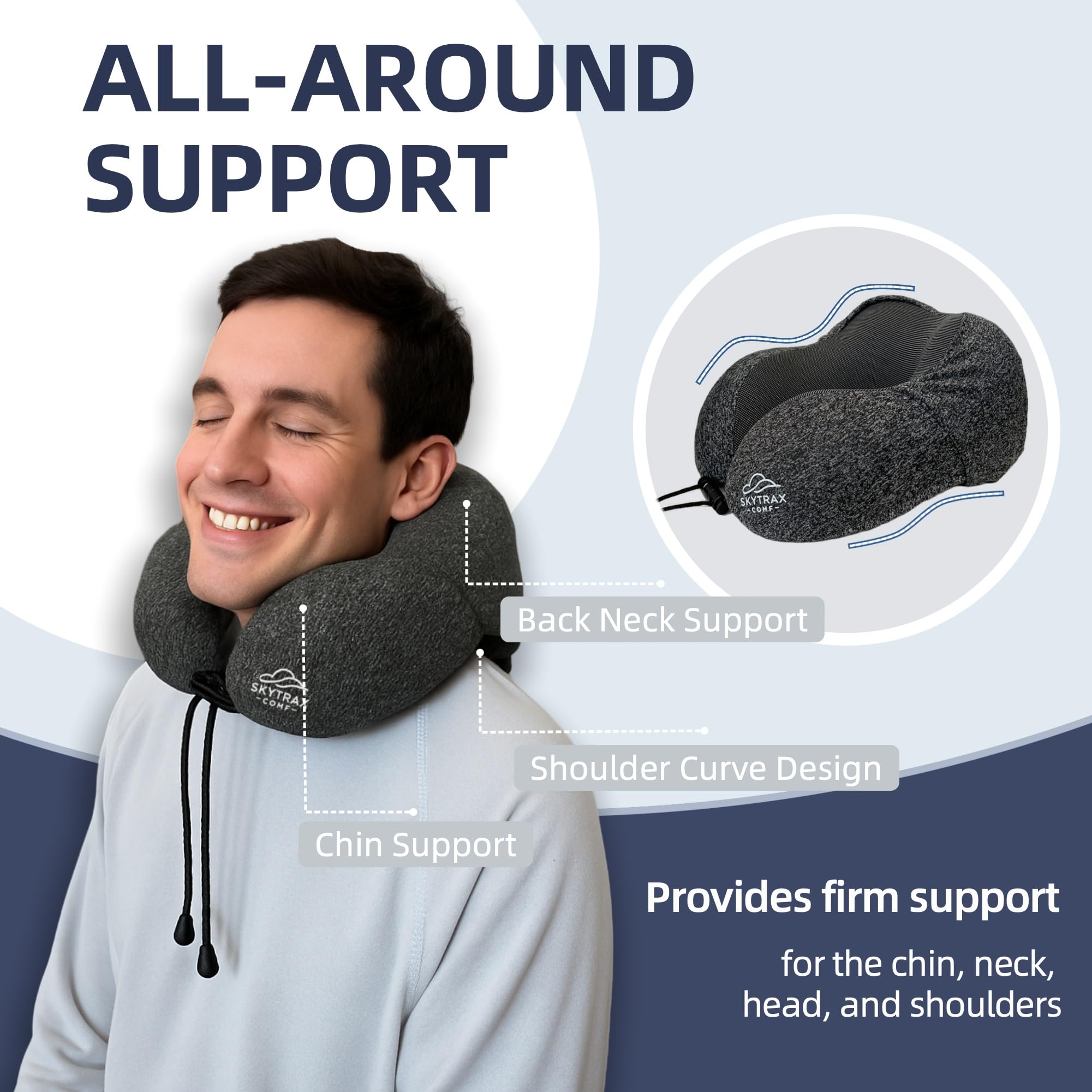 Skytrax Comf adjustable drawstring and anti-slip zipper for a secure fit