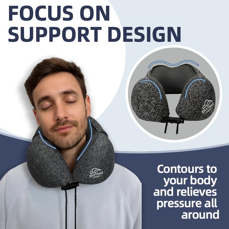 Skytrax Comf compact design that fits in a carry-on pouch