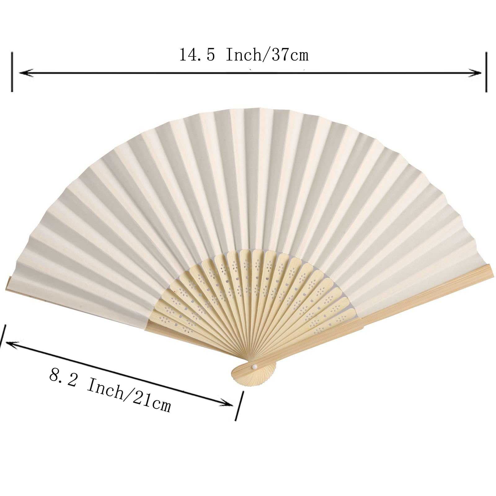 SL crafts bamboo handheld folding fan cream open: smooth cooling for warm days.
