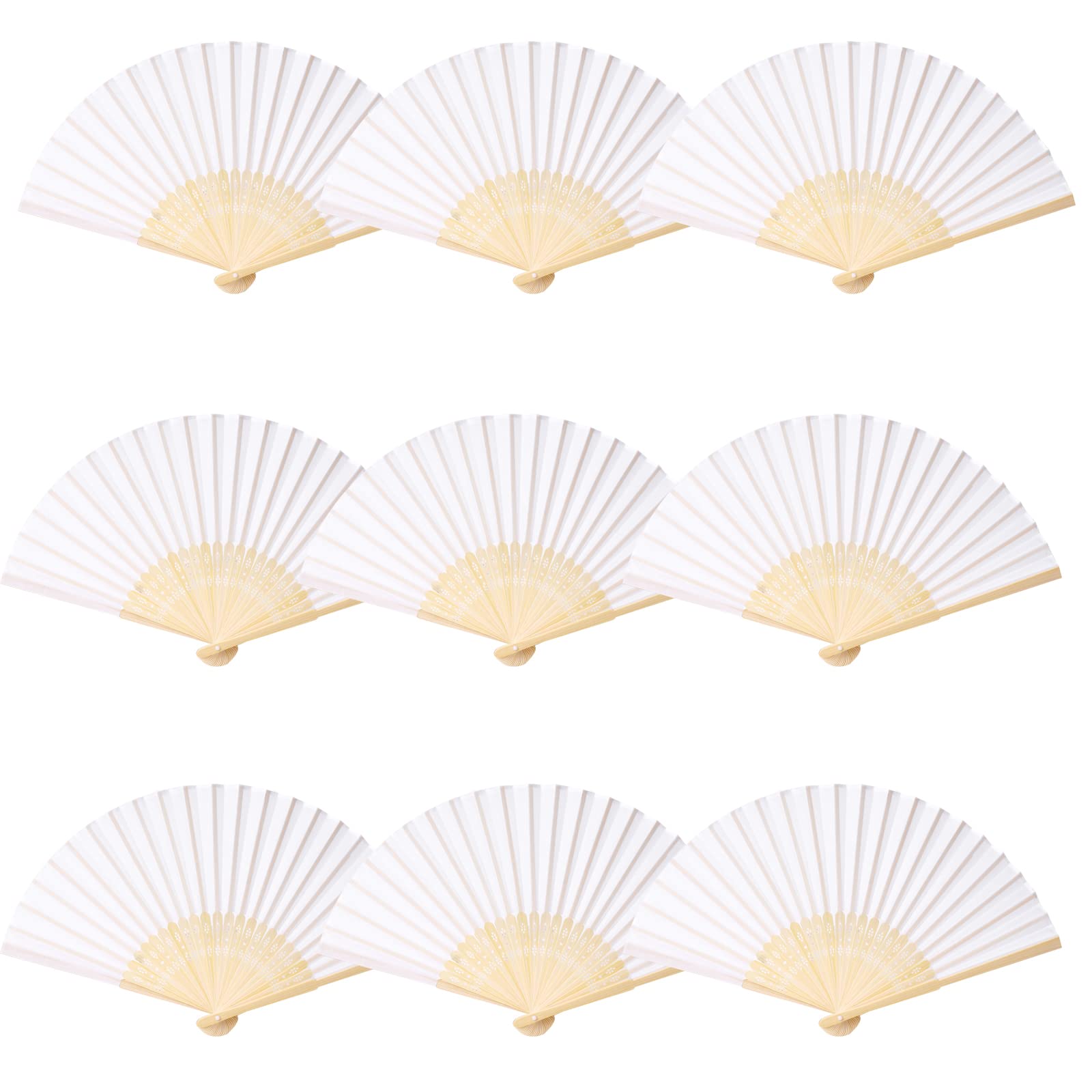 SL crafts white hand fan for bridal decor and events.