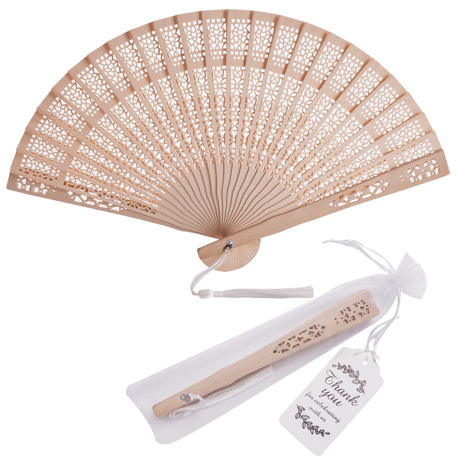 SL crafts wooden hand fan closed 8in in sandalwood finish for elegant wedding favors