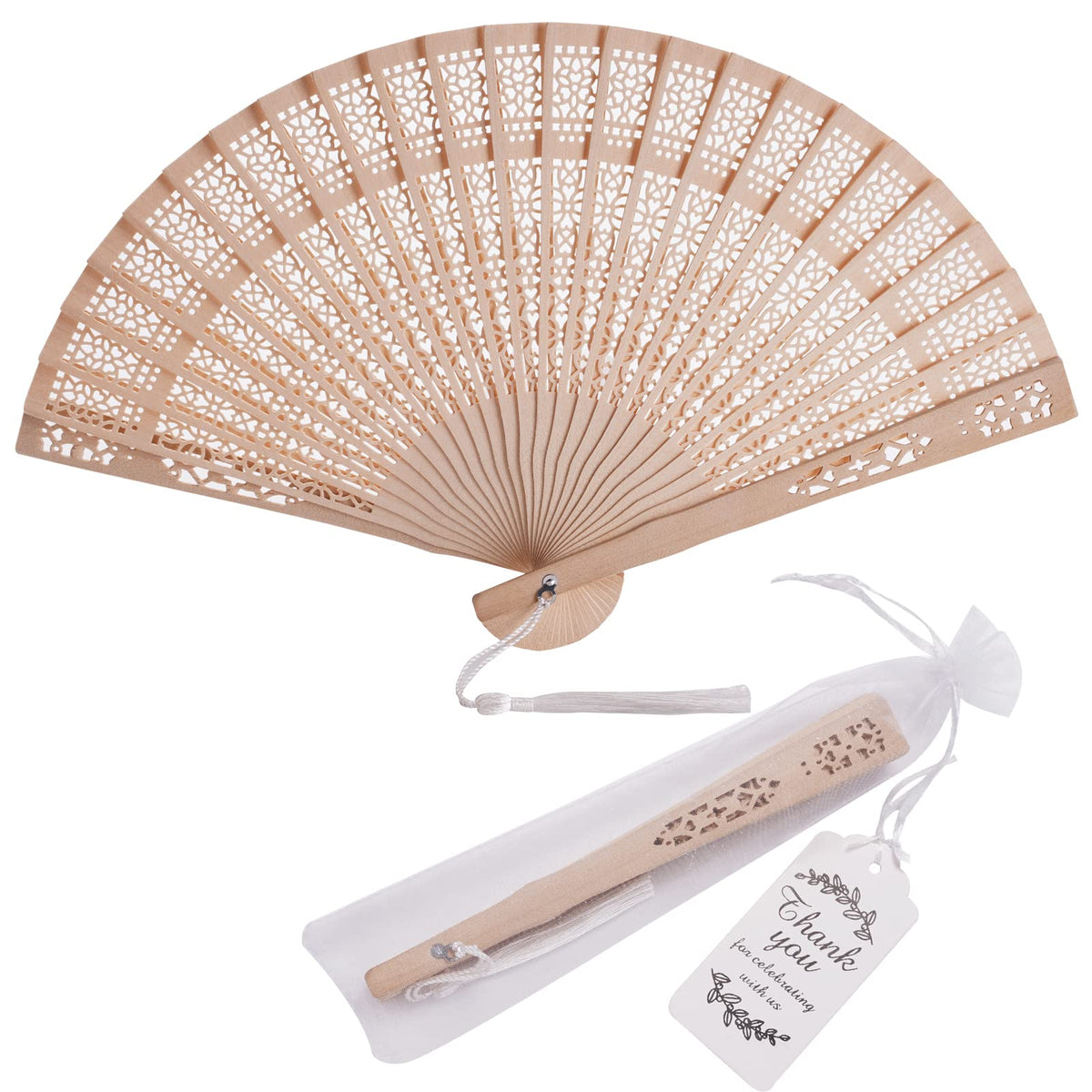 SL crafts wooden hand fan closed 8in in sandalwood finish for elegant wedding favors