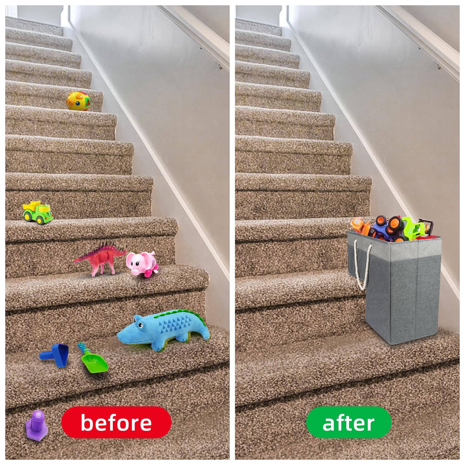 slcinwzdt stair basket bottom with anti-slip rubber to stay secure.