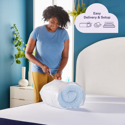 Sleep Innovations cooling gel foam detail conveys temperature regulation for all-night comfort.