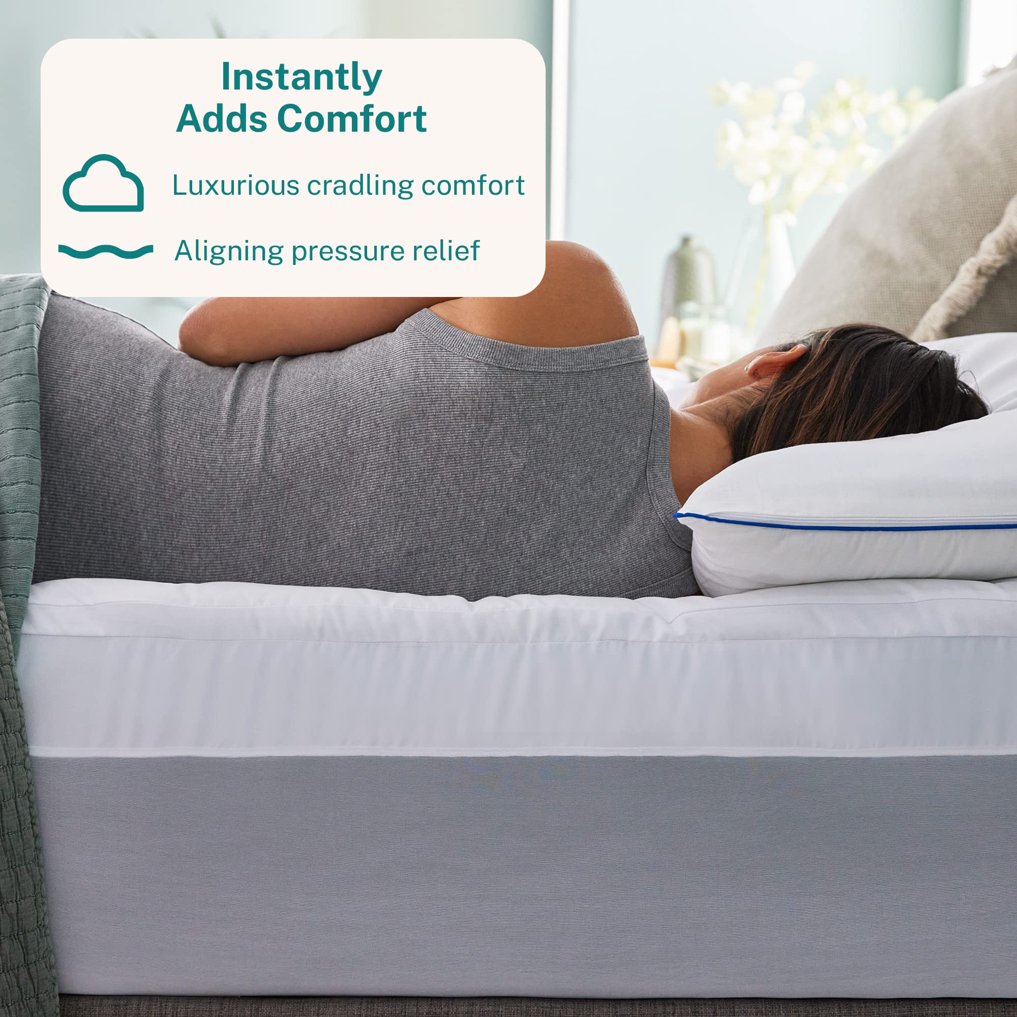 Sleep Innovations 3-inch gel memory foam core provides breathable support.