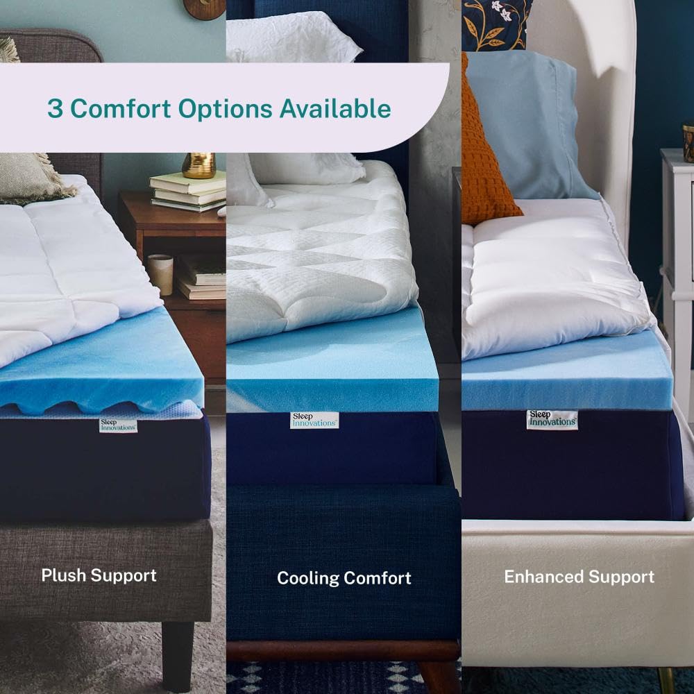 Sleep Innovations two-layer topper expands after unpacking to full loft.