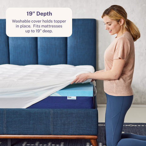 Sleep Innovations pillow-top cover removable for easy cleaning and care.