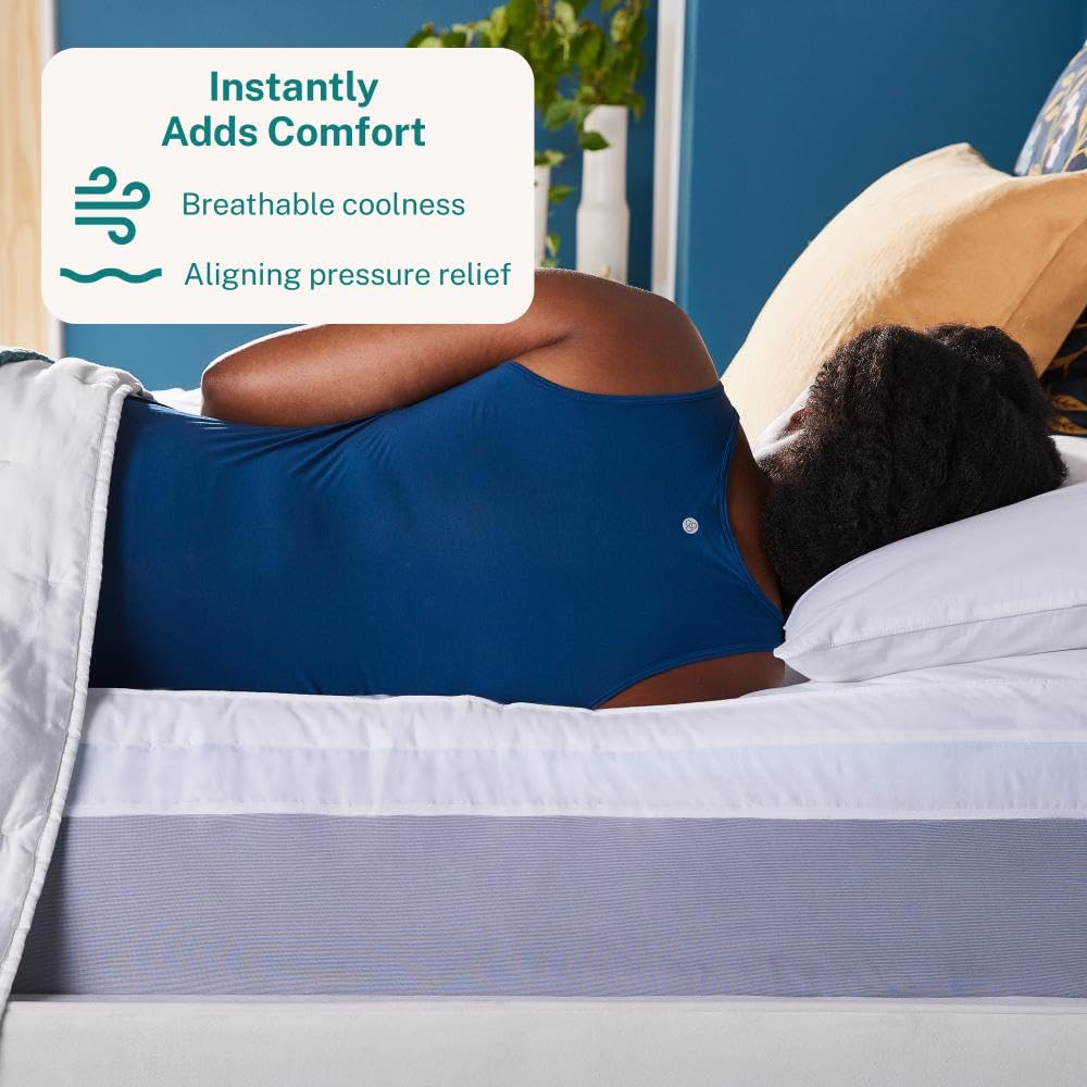 Sleep Innovations removable pillow-top cover ready for washing and easy care.