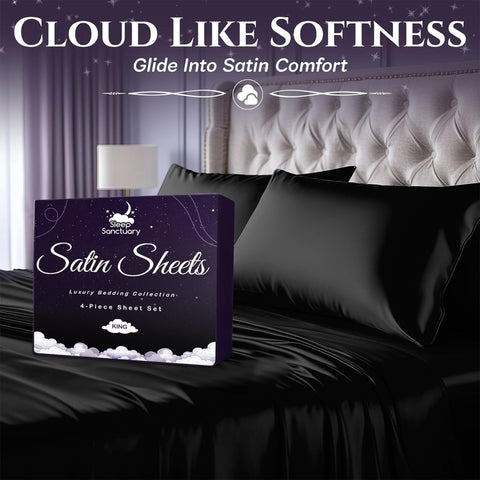 Sleep Sanctuary satin pillowcases reduce friction for frizz-free hair and gentle skin