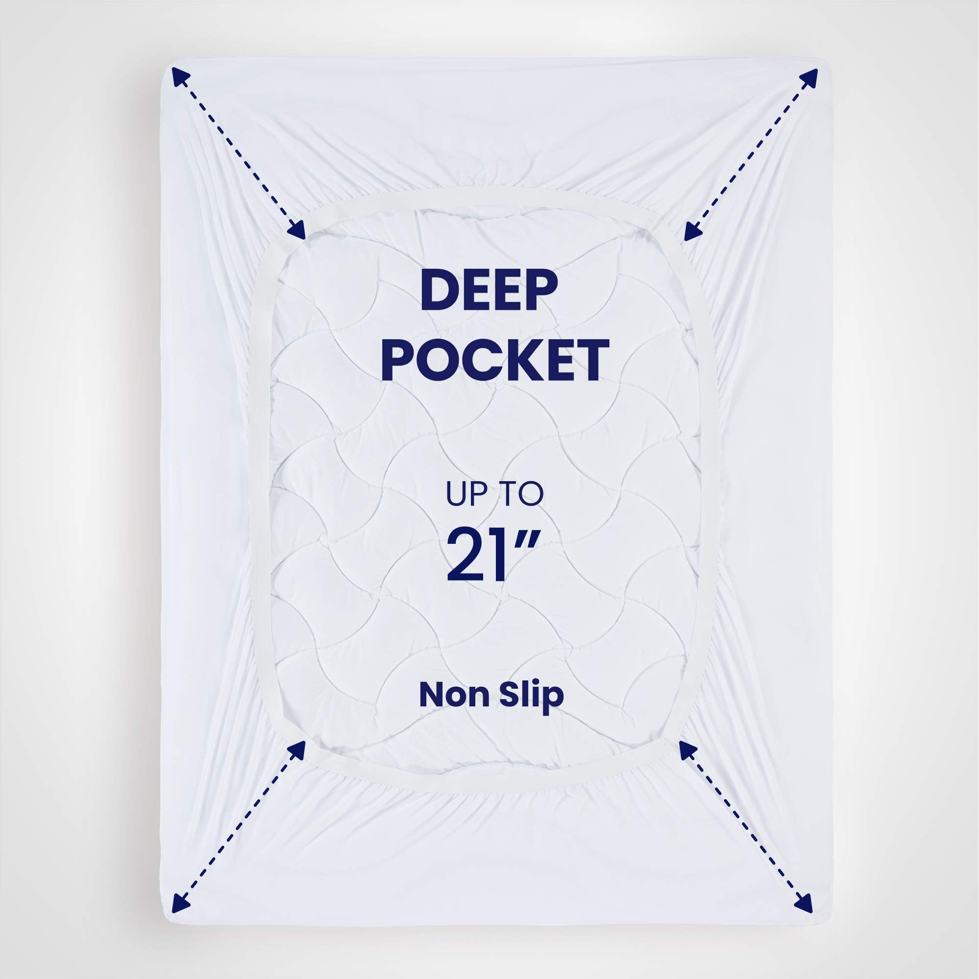 Sleep Zone deep-pocket fits mattresses from 8 to 21 inches
