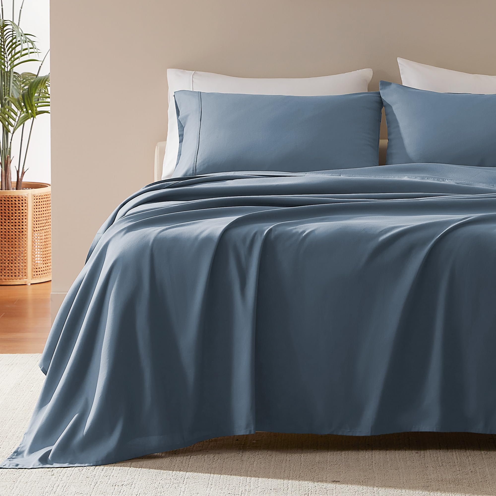 Sleep Zone King sheet set with a deep-pocket design fits mattresses up to 16 inches.