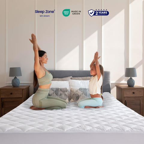 Sleep Zone machine washable mattress pad for easy care.