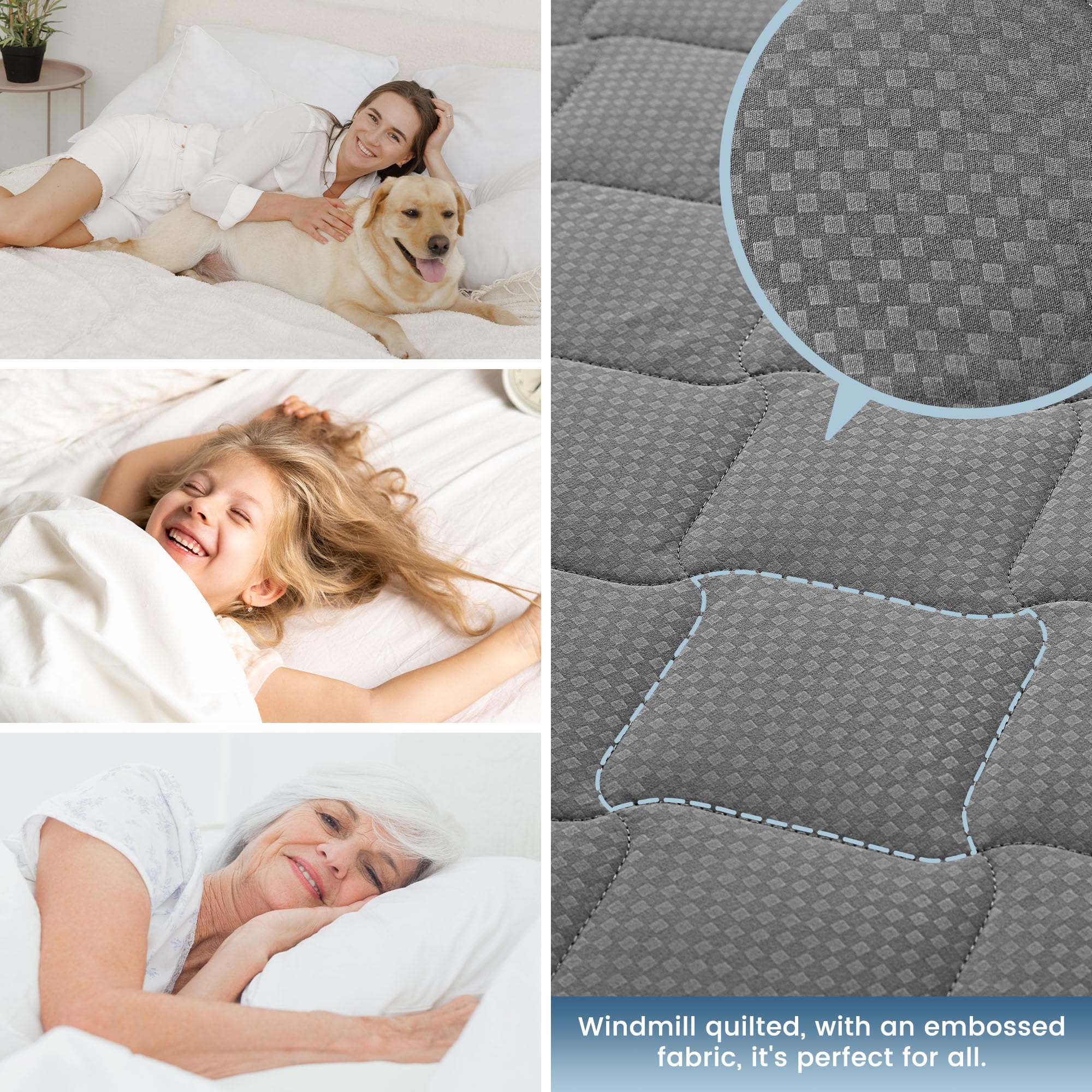 SLEEP ZONE Made-in-Green certified king pad, eco-friendly materials.