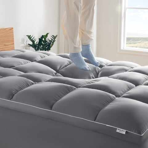 Sleep Zone king topper with box-quilting for secure, even comfort