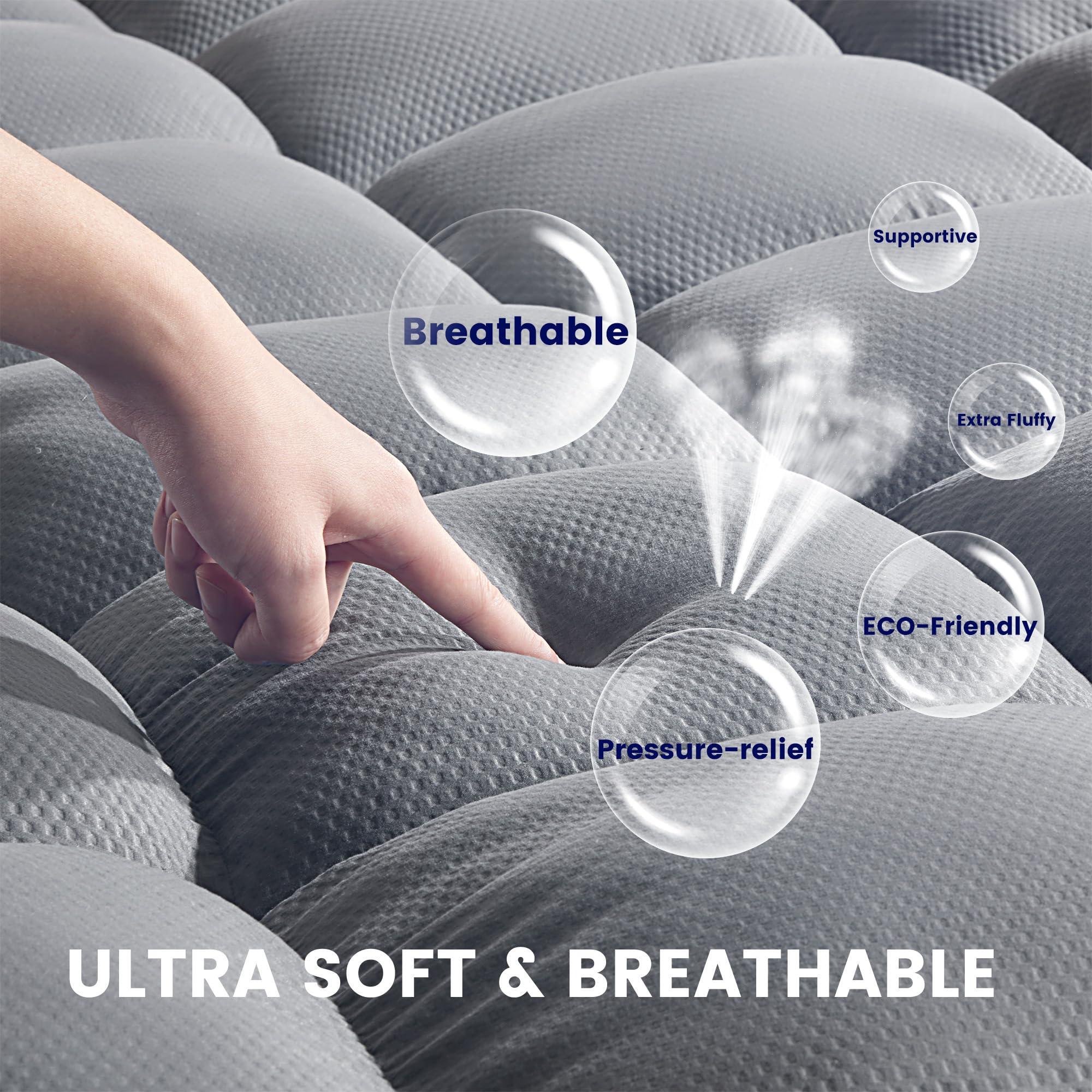 Sleep Zone plush-soft surface enhances breathability and comfort