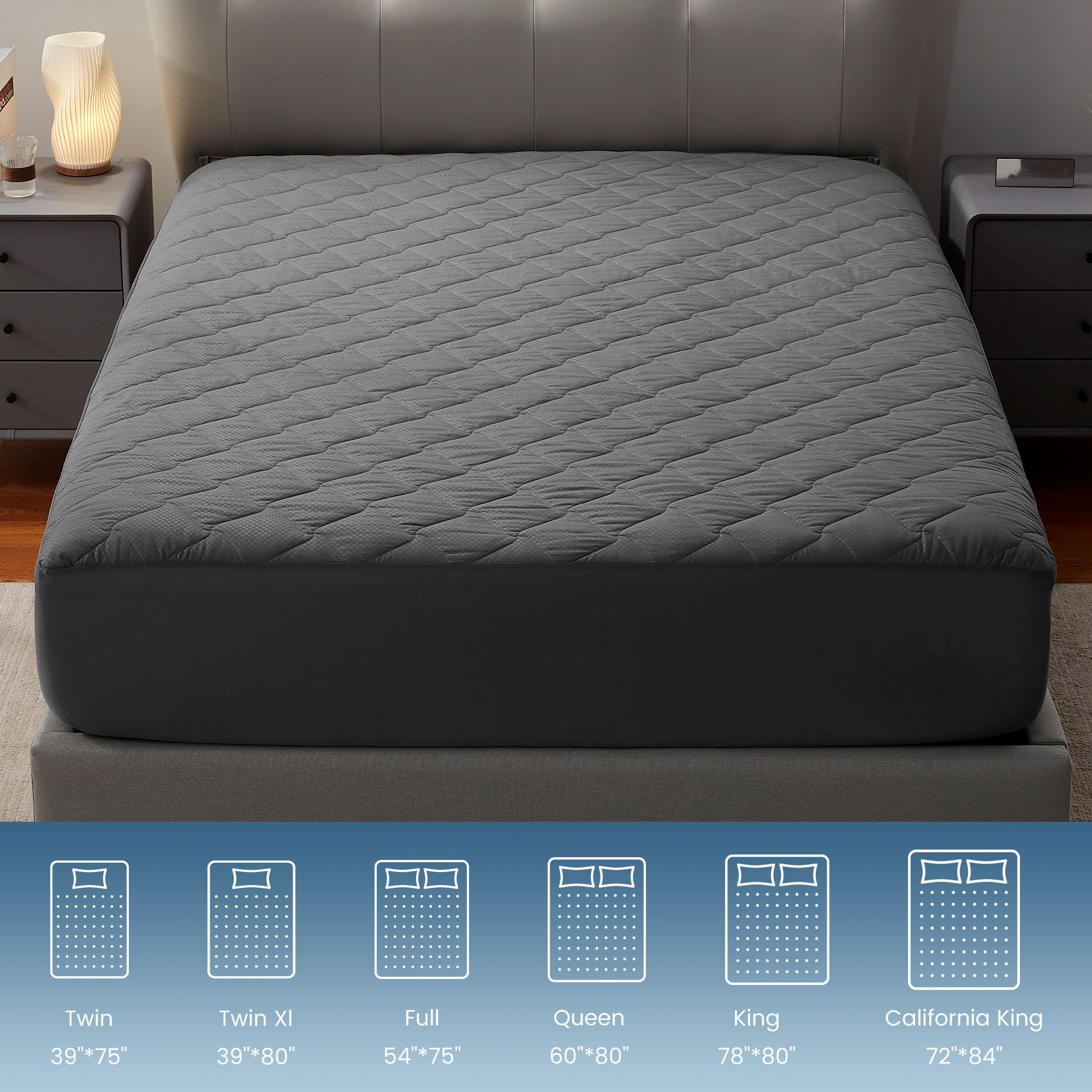 SLEEP ZONE skin-friendly fabric, king pad, OEKO-TEX safe and comfortable.