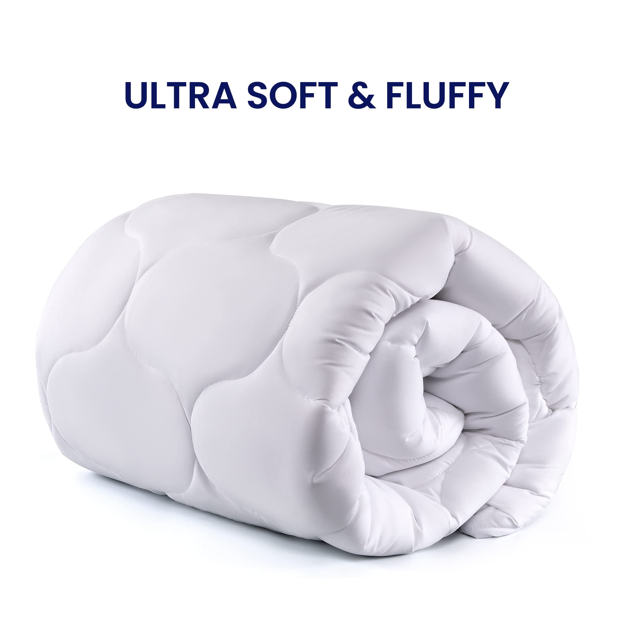 SLEEP ZONE twin mattress pad cover with 5D spiral fiberfill for fluffy support