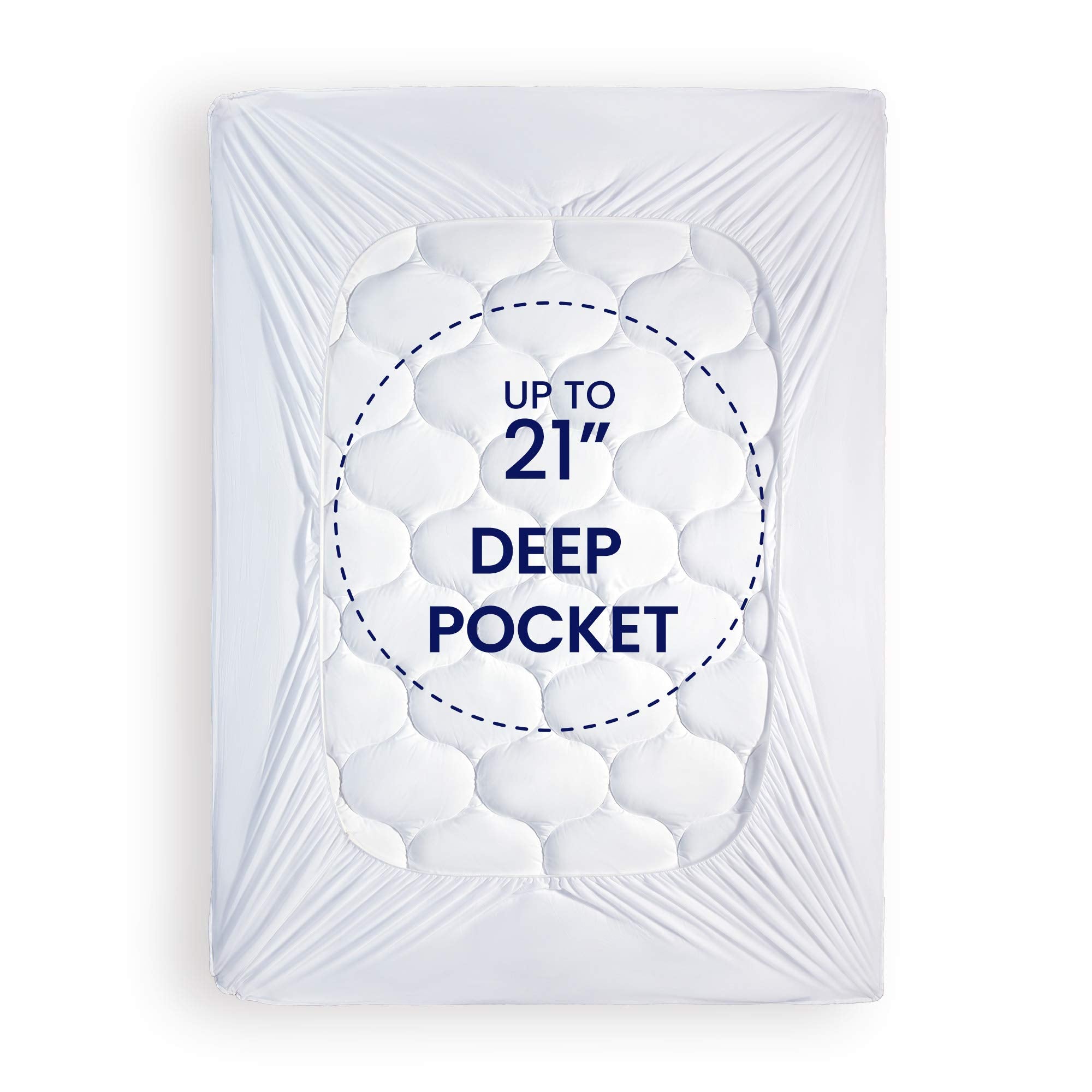 SLEEP ZONE twin mattress pad cover deep-pocket 8-21 inch stretch-fit stays put