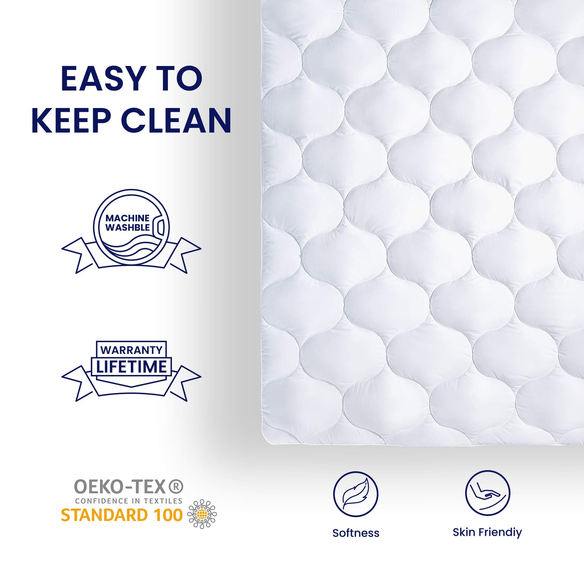 SLEEP ZONE twin mattress pad cover breathable fabric promotes airflow for cooler nights