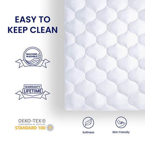 SLEEP ZONE twin mattress pad cover breathable fabric promotes airflow for cooler nights