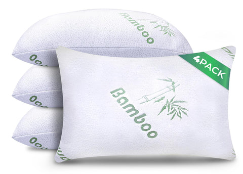 Sleepavo memory-foam-pillow-queen-4pack provides cool, supportive sleep for all-night comfort.